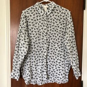 H&M Zebra Button Down
